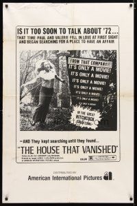 4z397 HOUSE THAT VANISHED 1sh '73 in the great Hitchcock tradition, it's only a movie!