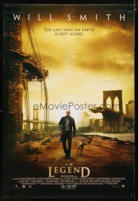 4z407 I AM LEGEND advance DS 1sh '07 Will Smith is the last man on Earth, and he's not alone!