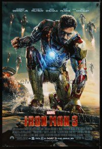 4z434 IRON MAN 3 advance DS 1sh '13 cool image of Robert Downey Jr in title role!