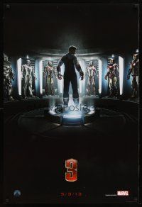 4z433 IRON MAN 3 5-3-13 style teaser DS 1sh '13 cool image of Robert Downey Jr & many suits!