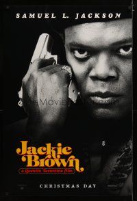 4z438 JACKIE BROWN teaser 1sh '97 Quentin Tarantino, cool image of Samuel L. Jackson!