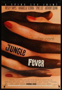 4z444 JUNGLE FEVER heavy stock advance 1sh '90 Spike Lee, Wesley Snipes, interracial romance!