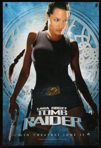 4z467 LARA CROFT TOMB RAIDER teaser 1sh '01 sexy Angelina Jolie, from popular video game!
