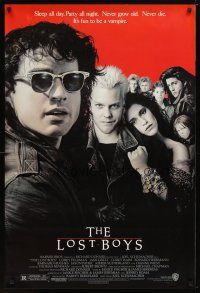 4z498 LOST BOYS 1sh '87 teen vampire Kiefer Sutherland, directed by Joel Schumacher!