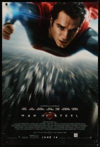 4z503 MAN OF STEEL advance DS 1sh '13 Henry Cavill in the title role as Superman flying!
