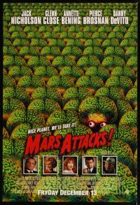4z512 MARS ATTACKS! advance DS 1sh '96 directed by Tim Burton, great image of many alien brains!
