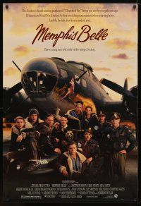 4z524 MEMPHIS BELLE 1sh '90 Matt Modine, Sean Astin, cool cast portrait by WWII B-17 bomber!