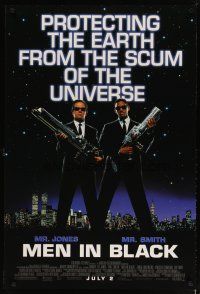 4z526 MEN IN BLACK advance DS 1sh '97 Will Smith & Tommy Lee Jones protecting Earth!