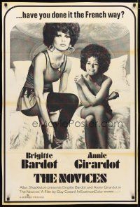 4z565 NOVICES 1sh '75 great image of sexy Brigitte Bardot & Annie Girardot!