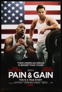 4z580 PAIN & GAIN teaser DS 1sh '13 Mark Wahlberg, Dwayne Johnson, their dreams are bigger!