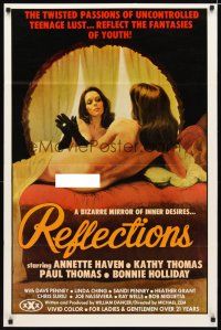4z629 REFLECTIONS 1sh '77 Annette Haven, great sexy mirror artwork by Giguilliat!