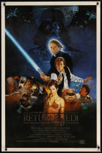 4z009 RETURN OF THE JEDI REPRO style B int'l 1sh '83 George Lucas classic, cast montage art by Sano!