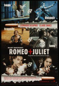 4z644 ROMEO & JULIET style C int'l DS 1sh '96 Baz Luhrmann, Leonardo DiCaprio, Claire Danes!