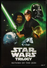 4z022 STAR WARS TRILOGY video poster '04 George Lucas, Mark Hamill, Return of the Jedi!