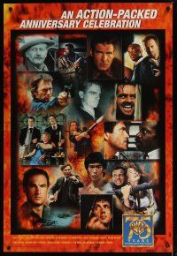 4z810 WARNER BROS: 75 YEARS ENTERTAINING THE WORLD 27x40 video poster '98 action-packed, many images
