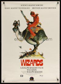 4z835 WIZARDS video poster R87 Ralph Bakshi directed animation, cool fantasy art by William Stout!