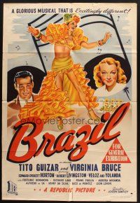 5a473 BRAZIL Aust 1sh '44 Tito Guizar & Virginia Bruce in a glorious Pan-American musical romance!