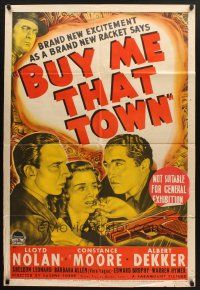 5a476 BUY ME THAT TOWN Aust 1sh '41 Lloyd Nolan & Constance Moore in a brand new racket!