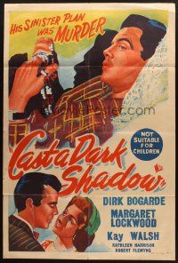 5a481 CAST A DARK SHADOW Aust 1sh '55 Dick Bogarde & Lockwood in amazingly different roles!