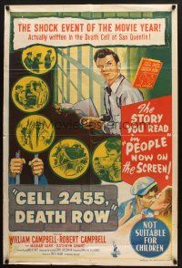 5a482 CELL 2455 DEATH ROW Aust 1sh '55 biography of Caryl Chessman, no. 1 condemned convict!