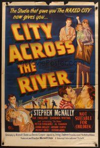 5a485 CITY ACROSS THE RIVER Aust 1sh '49 Anthony Tony Curtis, shock-drama of wayward boys & girls!