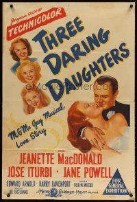 5a551 THREE DARING DAUGHTERS Aust 1sh '48 Jeanette MacDonald, Jane Powell, Iturbi, MGM musical!