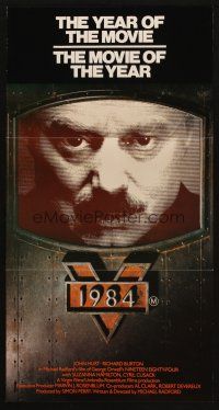 5a555 1984 Aust daybill '84 George Orwell, John Hurt, creepy image of Big Brother!