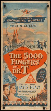 5a558 5000 FINGERS OF DR. T Aust daybill '53 Peter Lind Hayes, Mary Healy, written by Dr. Seuss!