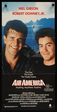 5a568 AIR AMERICA Aust daybill '90 Mel Gibson & Robert Downey Jr. are flying for the CIA!