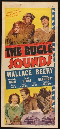 5a619 BUGLE SOUNDS Aust daybill '42 military man Wallace Beery & Marjorie Main!