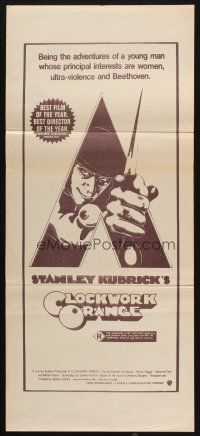5a628 CLOCKWORK ORANGE Aust daybill R70s Stanley Kubrick classic, Malcolm McDowell!