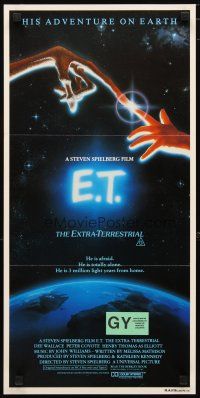 5a646 E.T. THE EXTRA TERRESTRIAL Aust daybill '82 Steven Spielberg, great John Alvin artwork!
