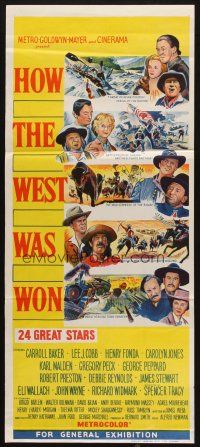 5a687 HOW THE WEST WAS WON Aust daybill '64 John Ford epic, Debbie Reynolds, Gregory Peck!
