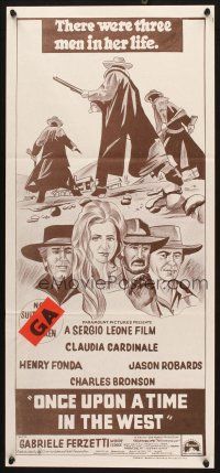 5a780 ONCE UPON A TIME IN THE WEST Aust daybill R70s Leone, Cardinale, Fonda, Bronson & Robards!