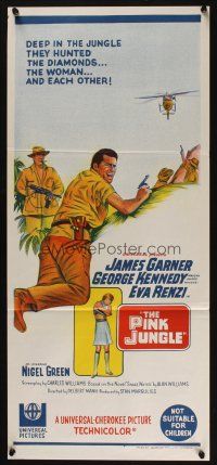 5a794 PINK JUNGLE Aust daybill '68 James Garner & George Kennedy in South America!