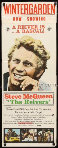 5a810 REIVERS Aust daybill '69 close up of rascally Steve McQueen, from William Faulkner's novel!