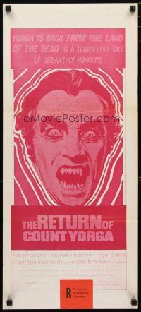 5a815 RETURN OF COUNT YORGA Aust daybill 1970s Robert Quarry, AIP vampires, 2nd printing