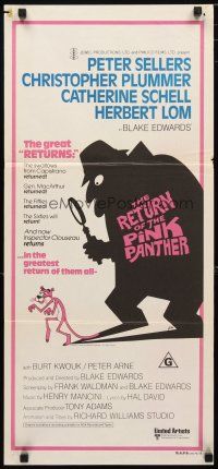 5a819 RETURN OF THE PINK PANTHER Aust daybill '75 Peter Sellers as Inspector Jacques Clouseau!