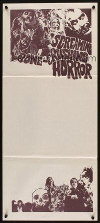 5a857 SCREAMING BONE-CRUSHING HORROR Aust daybill '70s horror stock poster, cool art images!