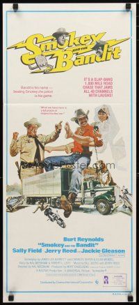 5a887 SMOKEY & THE BANDIT Aust daybill '77 Burt Reynolds, Field & Jackie Gleason art by John Solie!