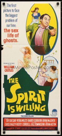 5a899 SPIRIT IS WILLING Aust daybill '67 sex life of kiss-hungry girl ghosts looking for a lover!