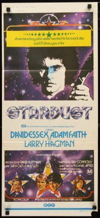 5a905 STARDUST Aust daybill '74 Michael Apted directed, they made David Essex a rock & roll god!