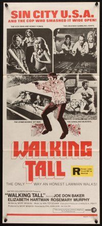 5a974 WALKING TALL Aust daybill '73 Joe Don Baker as Buford Pusser, classic!