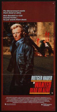 5a976 WANTED DEAD OR ALIVE Aust daybill '87 Rutger Hauer is the best there is at a job he hates!
