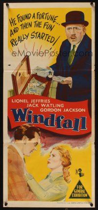 5a984 WINDFALL Aust daybill '55 Lionel Jeffries, Jack Watling, Gordon Jackson!