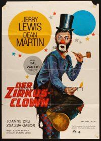 5a316 3 RING CIRCUS German R72 Dean Martin, Joanne Dru, Gabor, cool art of clown Jerry Lewis!