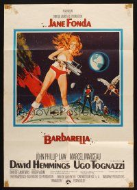 5a322 BARBARELLA German '68 sexiest sci-fi art of Jane Fonda by Robert McGinnis, Roger Vadim!