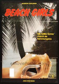 5a325 BEACH GIRLS German '85 image of sexy fully naked woman under palm tree!
