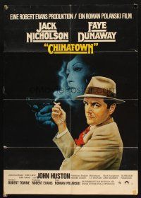 5a344 CHINATOWN German '74 Roman Polanski, Richard Amsel art of Jack Nicholson & Faye Dunaway!