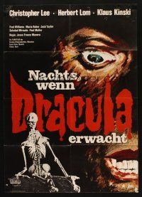 5a347 COUNT DRACULA German '70 Jesus Franco, Christoper Lee as most infamous vampire, horror!